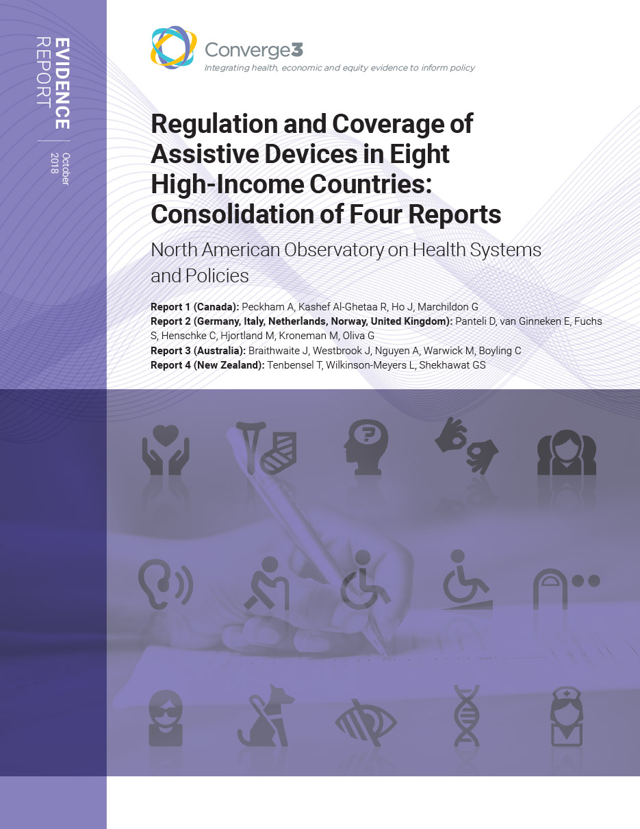 Publication Cover image for: Regulation and Coverage of Assistive Devices in Eight High-Income Countries: Consolidation of Four Reports 