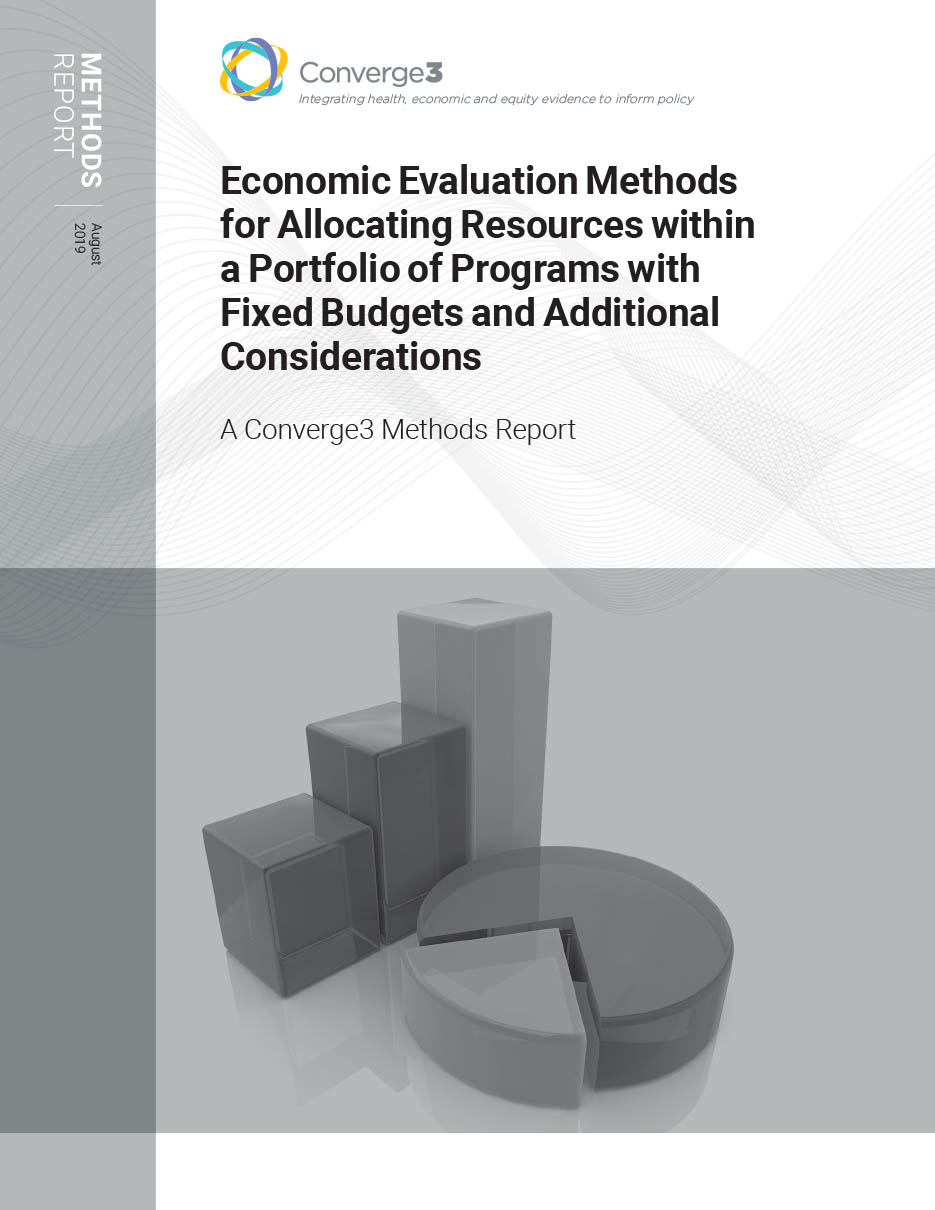 Publication Cover image for: Economic Evaluation Methods for Allocating Resources within a Portfolio of Programs with Fixed Budgets and Additional Considerations 